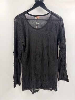Tulip clothing Lagan look Sheer Mesh Long Sleeve art to wear crinkle medium NWT